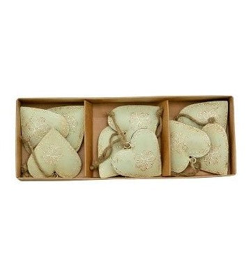 Herzanhänger 3-er Set, creme, mint, rosé, Metall