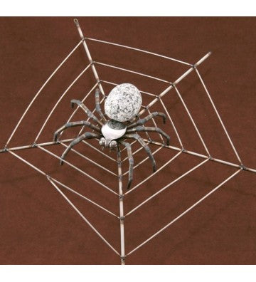 Edelstahl Spinnennetz 40x40 cm – Moderne Deko für Garten & Wand