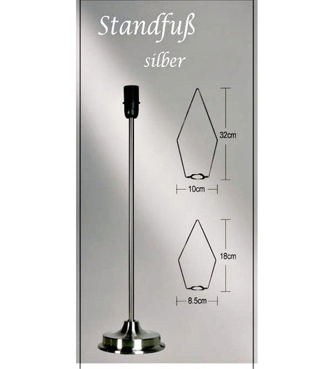 Standfuß für Leuchtsterne variabel für alle Größen aus Metall Silber ca. 44 cm, E14, Faltstern Stehlampe