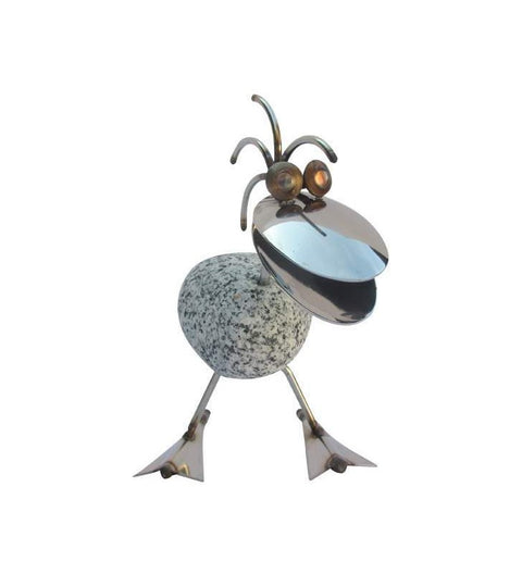 Ente SV mini ca. 15cm hoch aus Granit und Edelstahl