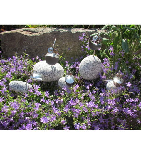 Ente SV mini ca. 15cm hoch aus Granit und Edelstahl