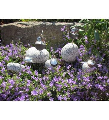 Ente SV mini ca. 15cm hoch aus Granit und Edelstahl