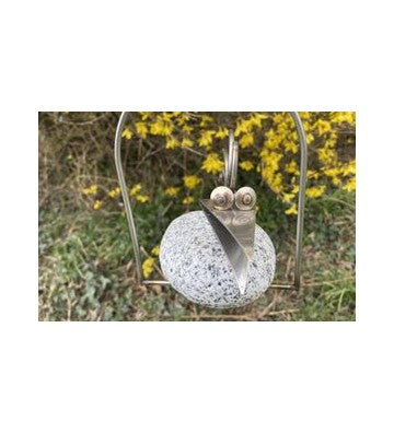 Steinvogel SV 300 ca. 18cm zum Hängen aus Granit und Edelstahl Original Gebrüder Lomprich