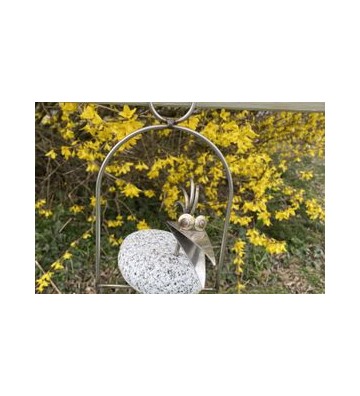 Steinvogel SV 300 ca. 18cm zum Hängen aus Granit und Edelstahl Original Gebrüder Lomprich