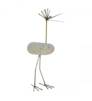 Steinvogel SV 105 ca. 45cm hoch aus Granit und Edelstahl