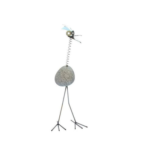 Steinvogel SV 181 ca. 45cm hoch aus Granit und Edelstahl