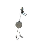 Steinvogel mit Wackelhals aus Granit und Edelstahl ca. 45 cm Natursteindeko