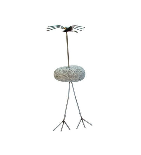 Steinvogel SV 611 ca. 80cm hoch aus Granit und Edelstahl