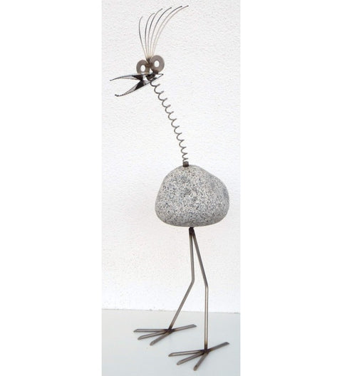 Steinvogel SV 680 ca. 100cm hoch mit Wackelhals aus Granit und Edelstahl