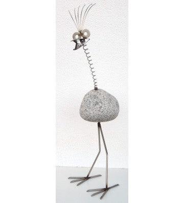 Steinvogel SV 680 ca. 100cm hoch mit Wackelhals aus Granit und Edelstahl