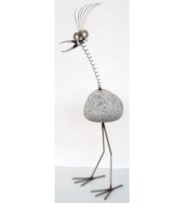 Steinvogel SV 680 ca. 100cm hoch mit Wackelhals aus Granit und Edelstahl