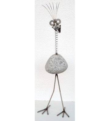 Steinvogel SV 680 ca. 100cm hoch mit Wackelhals aus Granit und Edelstahl