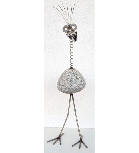 Steinvogel SV 680 ca. 100cm hoch mit Wackelhals aus Granit und Edelstahl