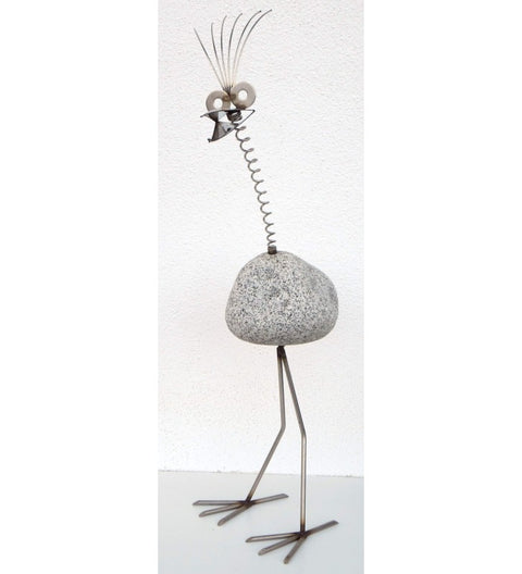 Steinvogel SV 680 ca. 100cm hoch mit Wackelhals aus Granit und Edelstahl