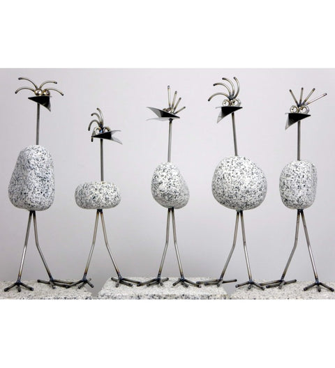 Steinvogel SV mini 1 ca. 30cm hoch aus Granit und Edelstahl