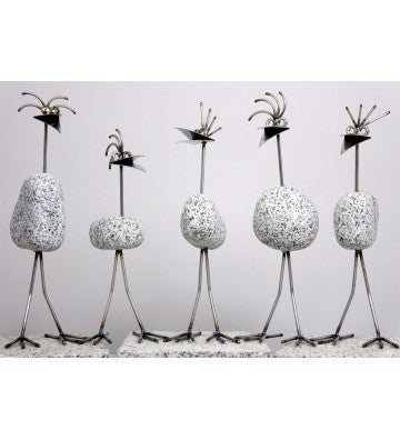 Steinvogel SV mini 1 ca. 30cm hoch aus Granit und Edelstahl