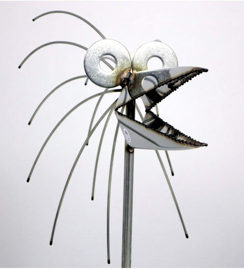 Steinvogel SV XL 101 S ca. 100cm hoch aus Granit und Edelstahl