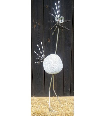 Steinvogel SVXL109 S ca.100 cm hoch aus Granit und Edelstahl