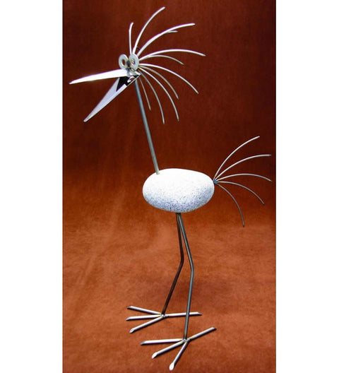 Steinvogel SV XL15  ca. 140cm hoch aus Granit und Edelstahl