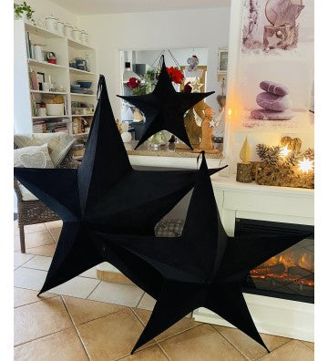 XMAS Stern schwarz Samt zur Wahl 3 Größen