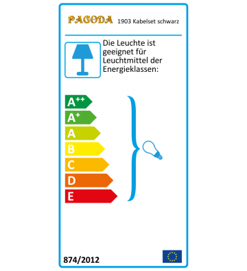 Stromkabel für Leuchtsterne schwarz, E14 , Kabellänge ca. 4 Meter mit Schalter