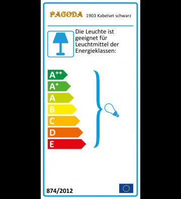 Stromkabel für Leuchtsterne schwarz, E14 , Kabellänge ca. 4 Meter mit Schalter