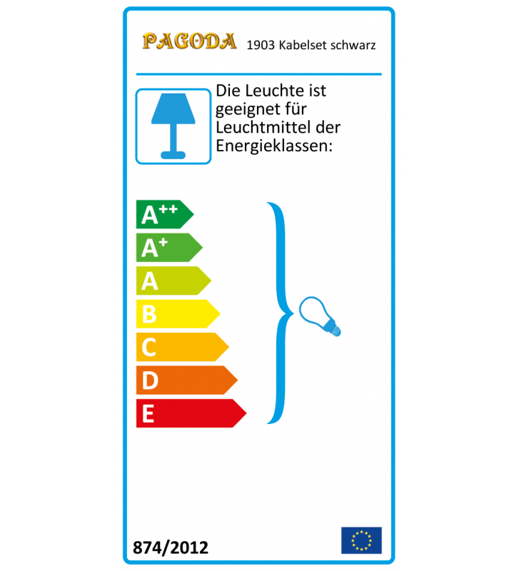 Stromkabel für Leuchtsterne schwarz, E14 , Kabellänge ca. 4 Meter mit Schalter