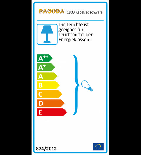 Stromkabel für Leuchtsterne schwarz, E14 , Kabellänge ca. 4 Meter mit Schalter