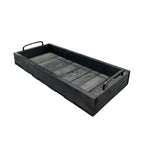 Tablett aus Holz mit Metallgriffen in schwarz ca. 45x20,5x8,5 cm