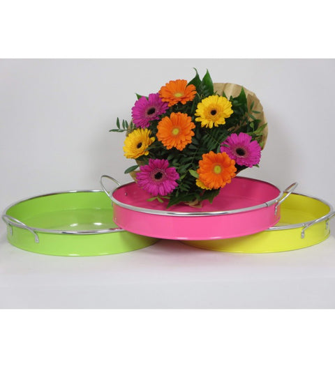 Metalltablett zur Wahl in 3 Farben ca. 30cm Durchmesser