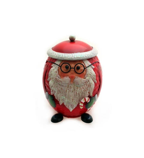 Tischabfalleimer aus Metall rot "Santa" ca. 18 cm hoch