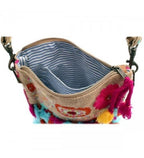 Umhängetasche Jute Boho Flower Power 25x30 cm