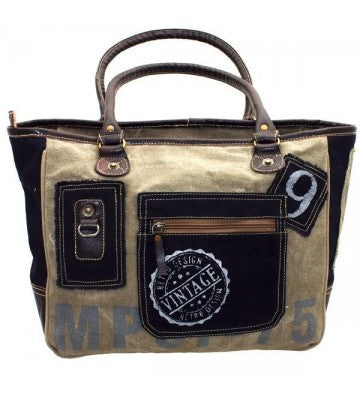 Canvas Shopper Denim – Vintage Tasche 48x29 cm