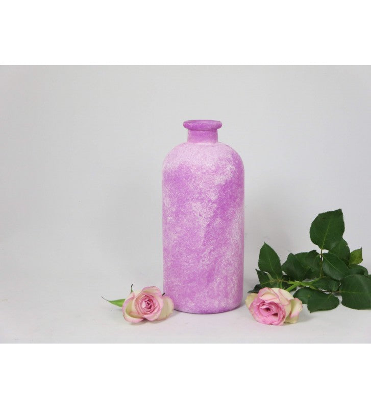 Glasvase bauchig pink zur Wahl ca. 25cm oder 17cm