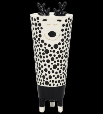 Vase XOXO Keramik schwarz/weiß/goldf. ca. 22,5 cm