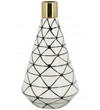 Vase XOXO Keramik ca. 26 cm hoch weiß, schwarz und gold