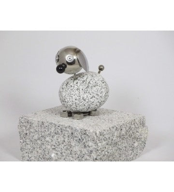 Wackelkopfhund ca. 14cm hoch aus Granit und Edelstahl