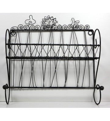 Wandregal mit Küchenrollenhalter ca. 33cm hoch aus Eisen antikfarben im Landhauslook