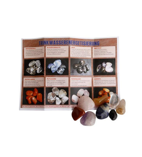 Set aus 8 verschiedenen Wassersteinen  aus Halbedelsteinen zus. ca. 200gr.