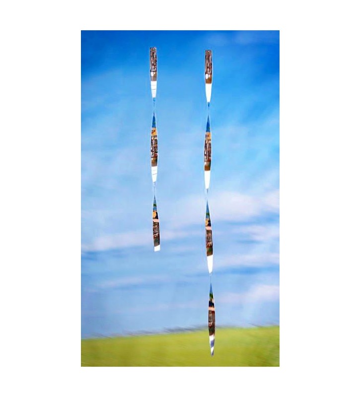 Edelstahl Winddancer Set 100 cm & 65 cm  Glanzspirale Windspiel