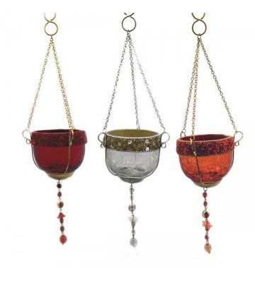 Orientalisches Windlicht Glas 33 cm zur Wahl Weiß, Orange oder Rot
