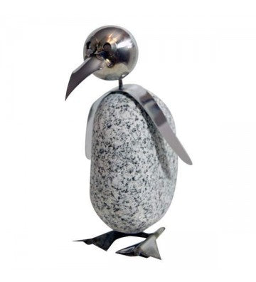 Pinguin XL ca. 45cm hoch aus Granit und Edelstahl Original Gebrüder Lomprich
