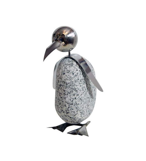 Pinguin XL ca. 45cm hoch aus Granit und Edelstahl Original Gebrüder Lomprich