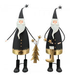 XMAS Santa 2-er Set Dekofigur aus Metall, ca. 6,5x8,5x22,5 cm