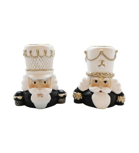 XMAS 2-er SET SoldatKerzenHalter Lilian, Polyresin, ca.7,5x5,5x8,5 cm