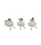 Engelanhänger 3-er SET mit 3 verschiedenen Engeln aus Polyester/Stoff, 17 cm