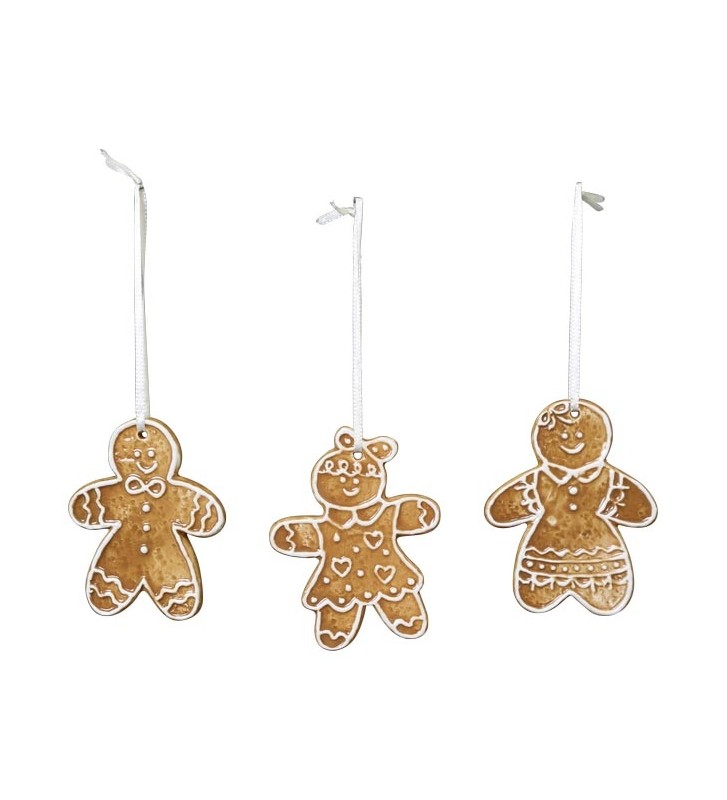 XMAS Lebkuchenanhänger 3-er Set, Gingerbread, ca. 9,3x0,5x7 cm