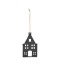 XMAS Dekoanhänger 4-er SET Haus schwarz Schiefer ca. 12 cm lang