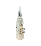 XMAS Wichtel Santa aus Keramik mit LED  ca. 9,1x9,1x35,3 cm inkl. 2 x LR44 Batterien