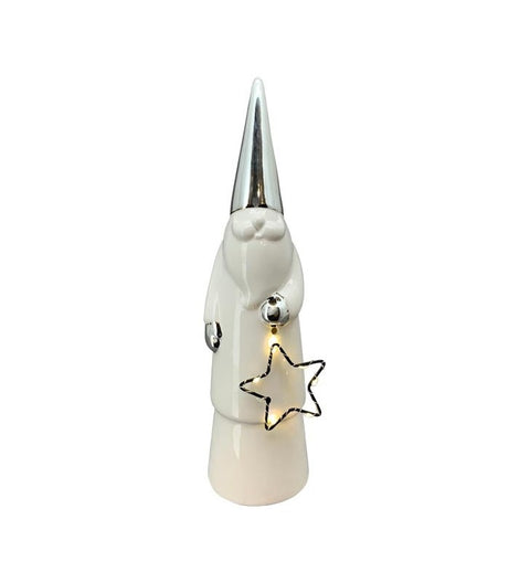 XMAS LED Santa ArgenT, Dolomite, ca. 9,1x9,1x35,3 cm inkl. 2 x LR44 Batterien